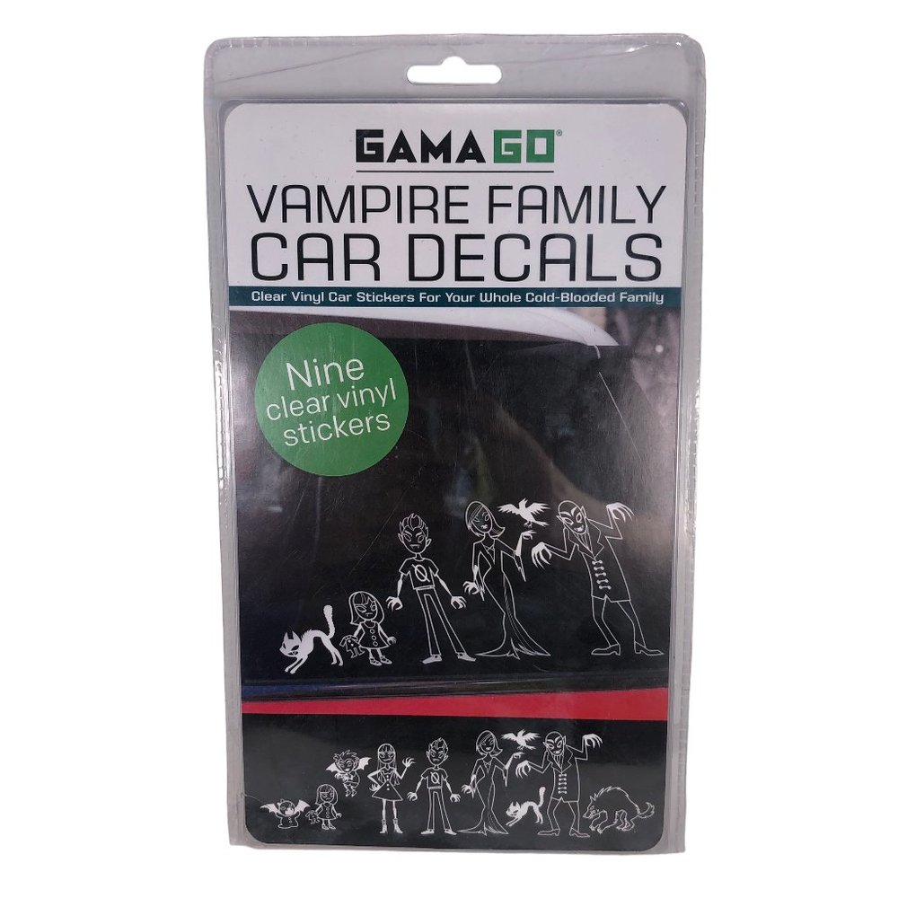 Gama Go Vampire Family Car Decals 9 Clear Vinyl Stickers Goth Horror Halloween